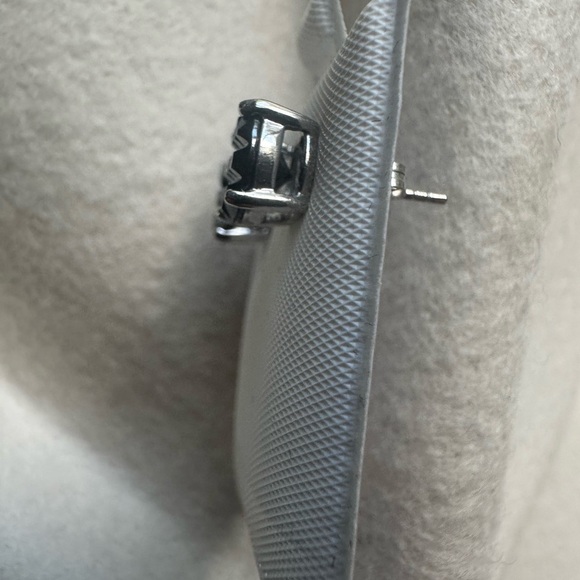 Sterling Silver 925 Stamped Black Onyx Stud Earrings New! Unique Cut - Picture 7 of 16